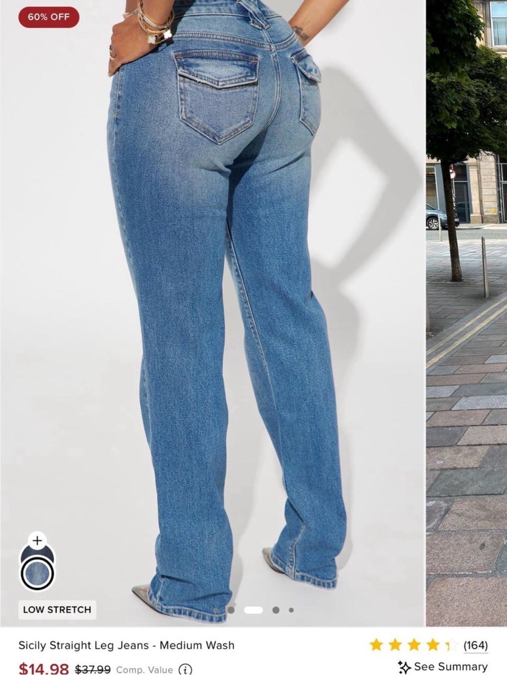 Fashion Nova Womens Straight Leg Jeans - Medium Wash Blue